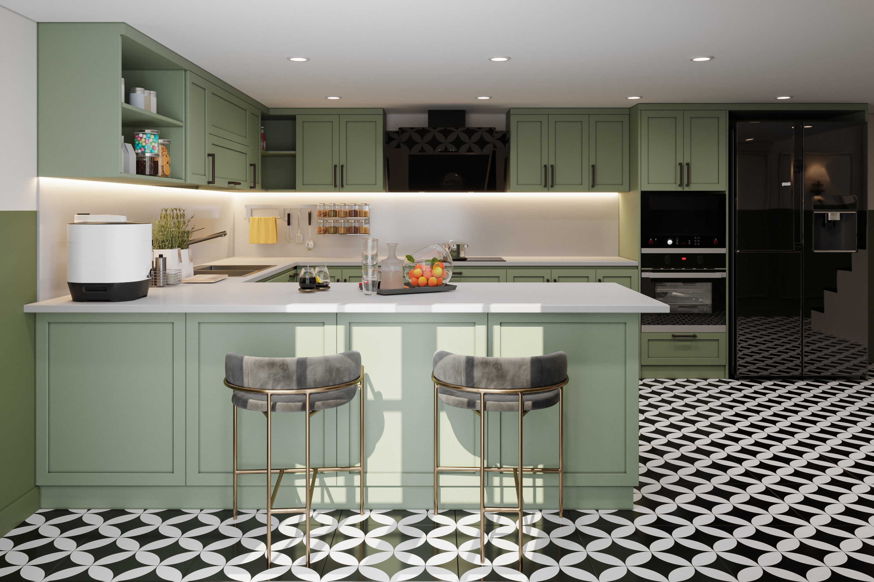 After — Fully furnished kitchen